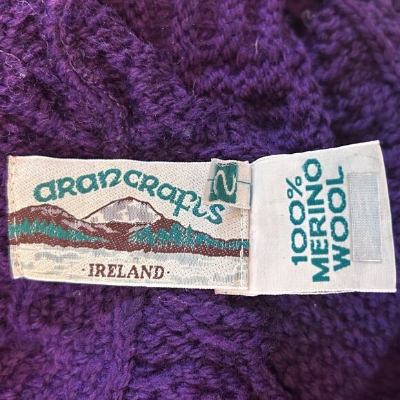 ARAN CRAFTS Hooded Long Cardigan Sweater S - Picture 7 of 14